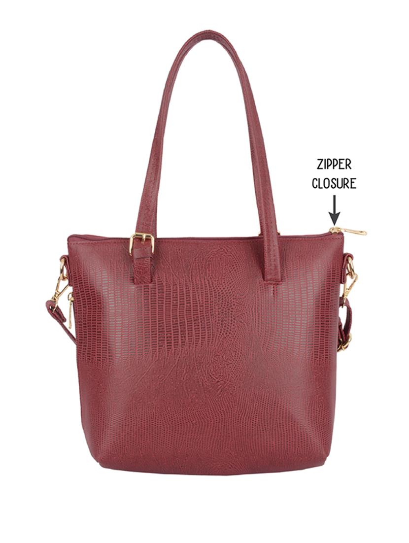 solid maroon detailed tote bag - 21104506 -  Standard Image - 1