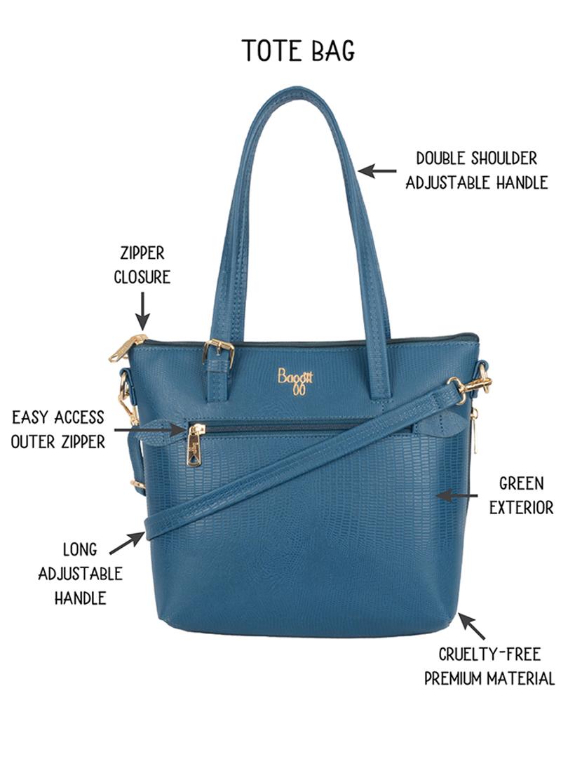 solid blue detailed tote bag - 21104507 -  Standard Image - 1