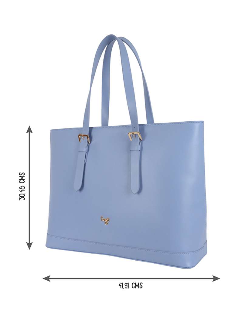 solid light blue detailed tote bag - 21104511 -  Standard Image - 4