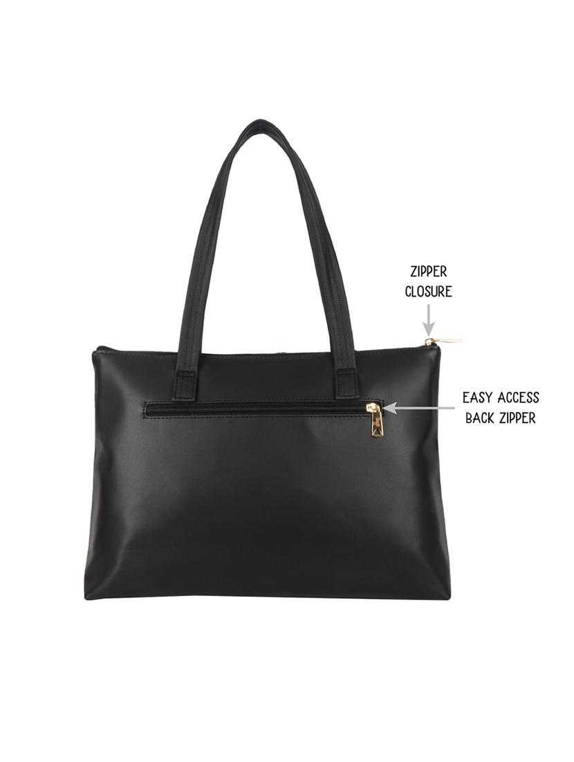 black printed detailed tote bag - 21104512 - Standard Image - 1
