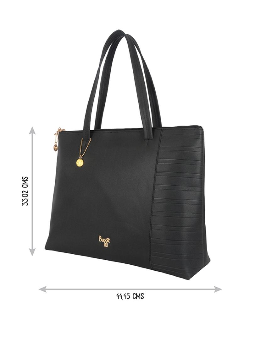 solid black detailed tote bag - 21104515 - Standard Image - 4