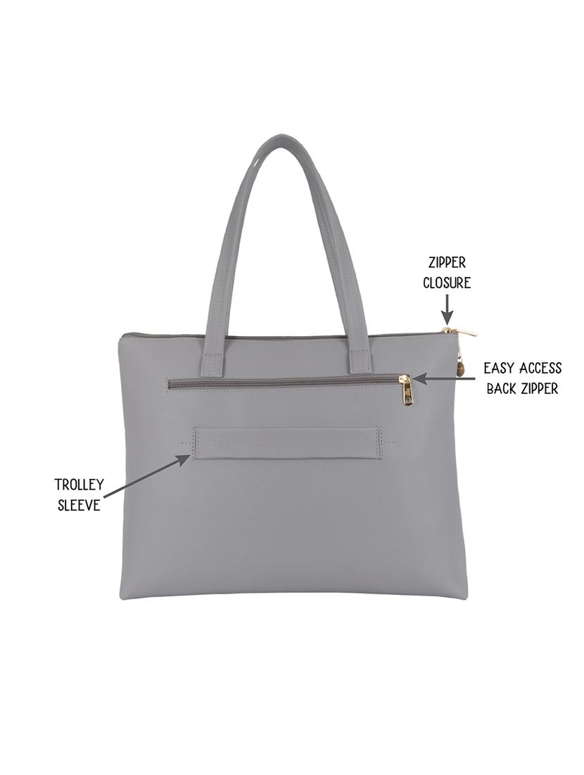 solid grey detailed tote bag - 21104516 - Standard Image - 1