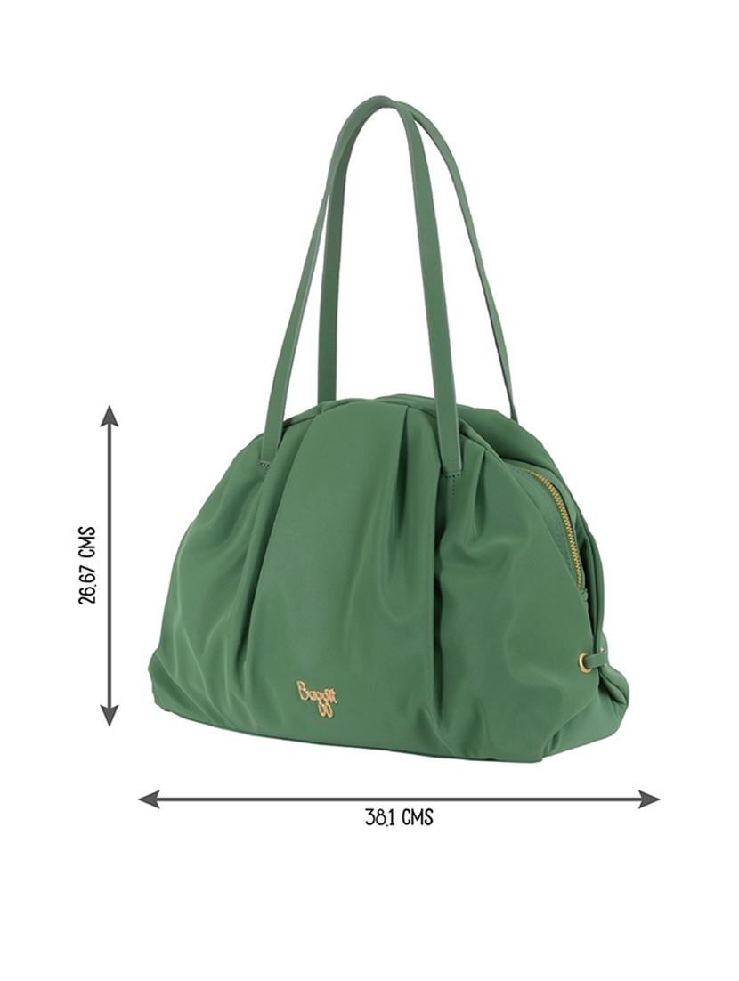 solid green detailed handbag - 21107283 - Standard Image - 4