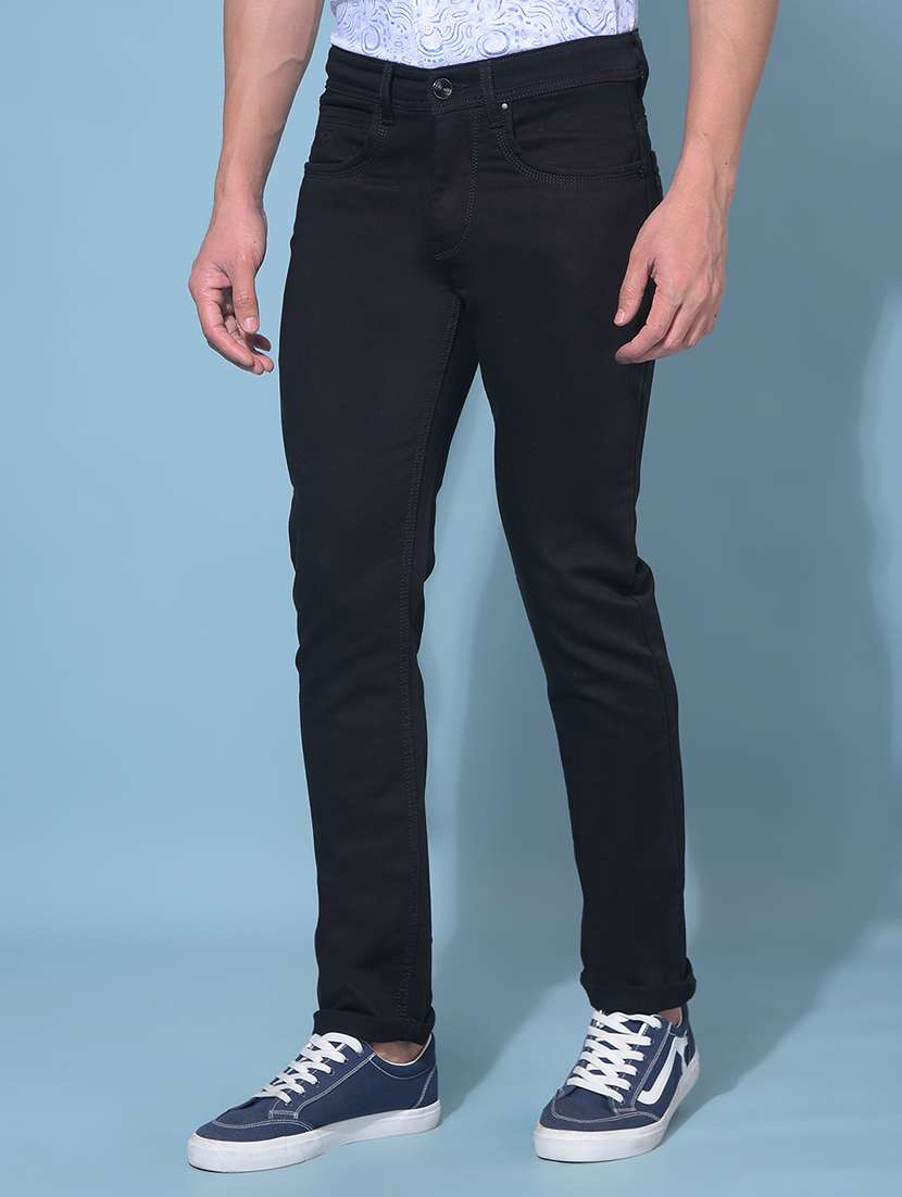 solid black slim fit jeans - 21108657 -  Standard Image - 1