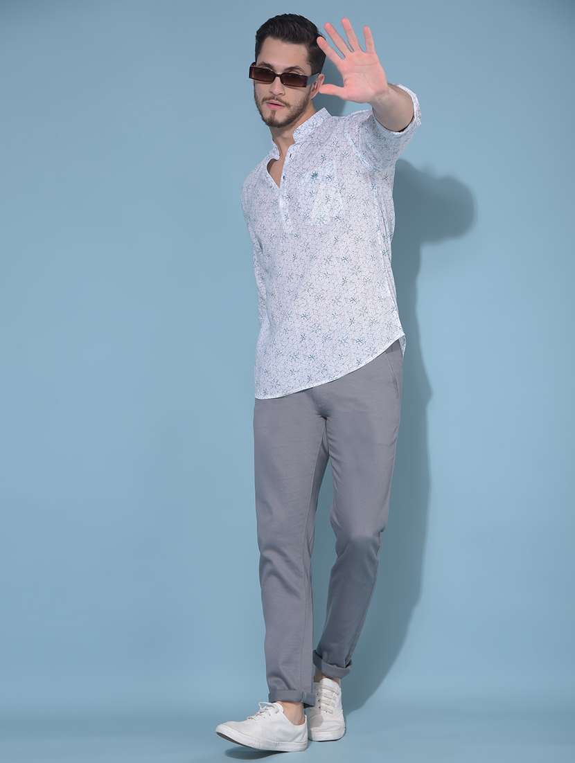 men mandarin collar long sleeve short kurta - 21108742 -  Standard Image - 4