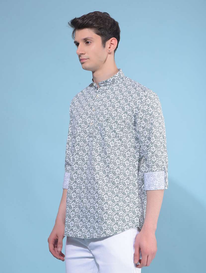 men mandarin collar long sleeve short kurta - 21108751 -  Standard Image - 1