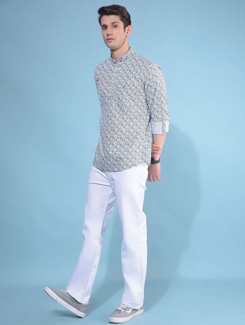 men mandarin collar long sleeve short kurta - 21108751 -  Standard Image - 4