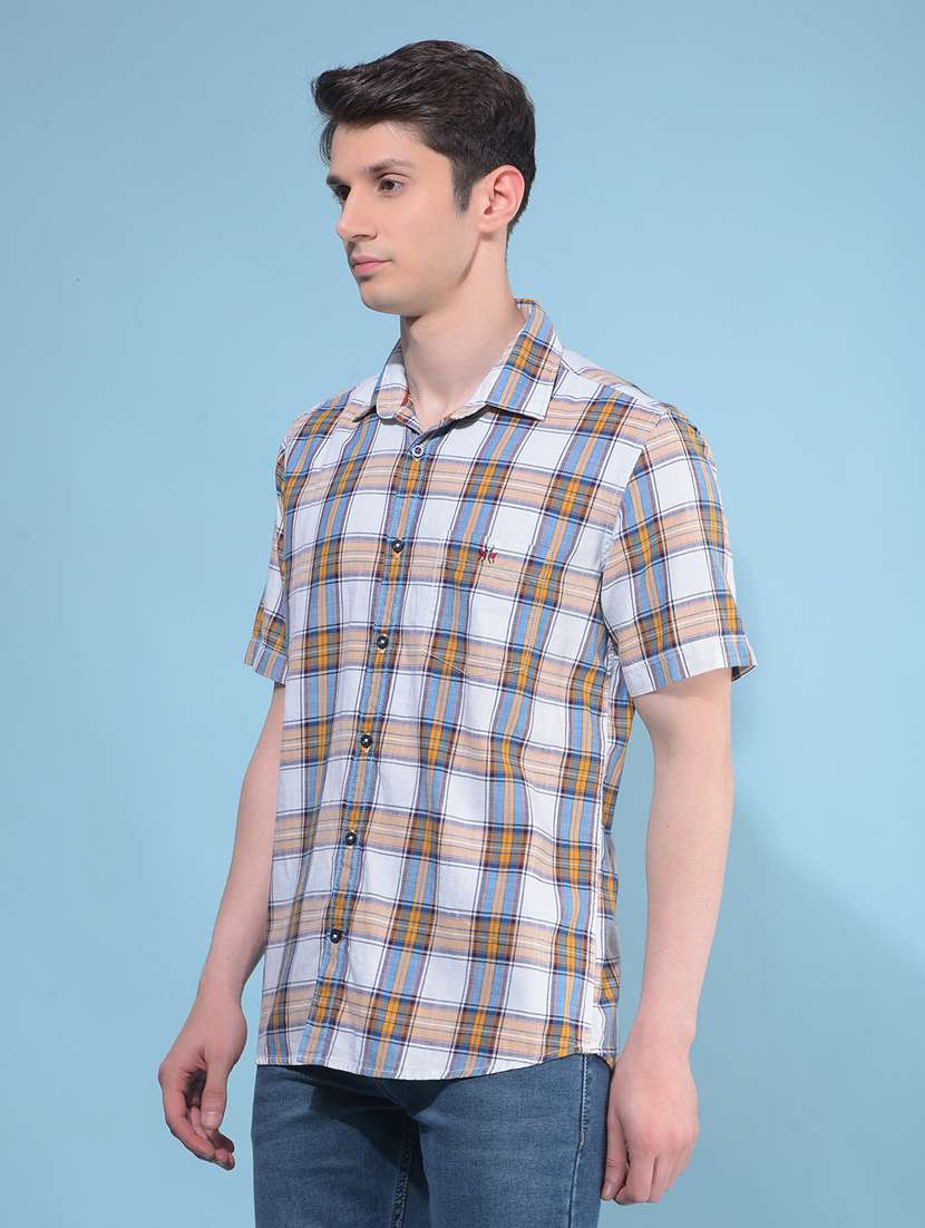 men collared short sleeve casual shirt - 21108850 - Standard Image - 1