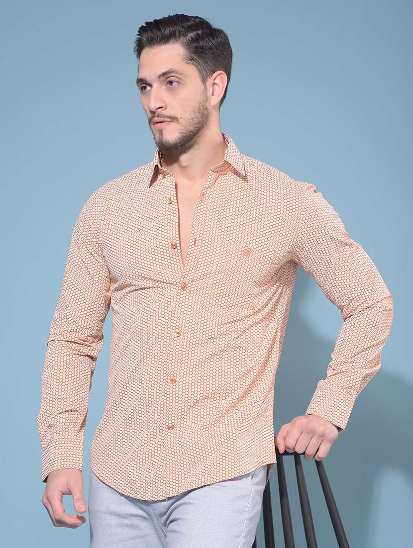 men long sleeved self design casual shirt - 21108902 -  Standard Image - 1