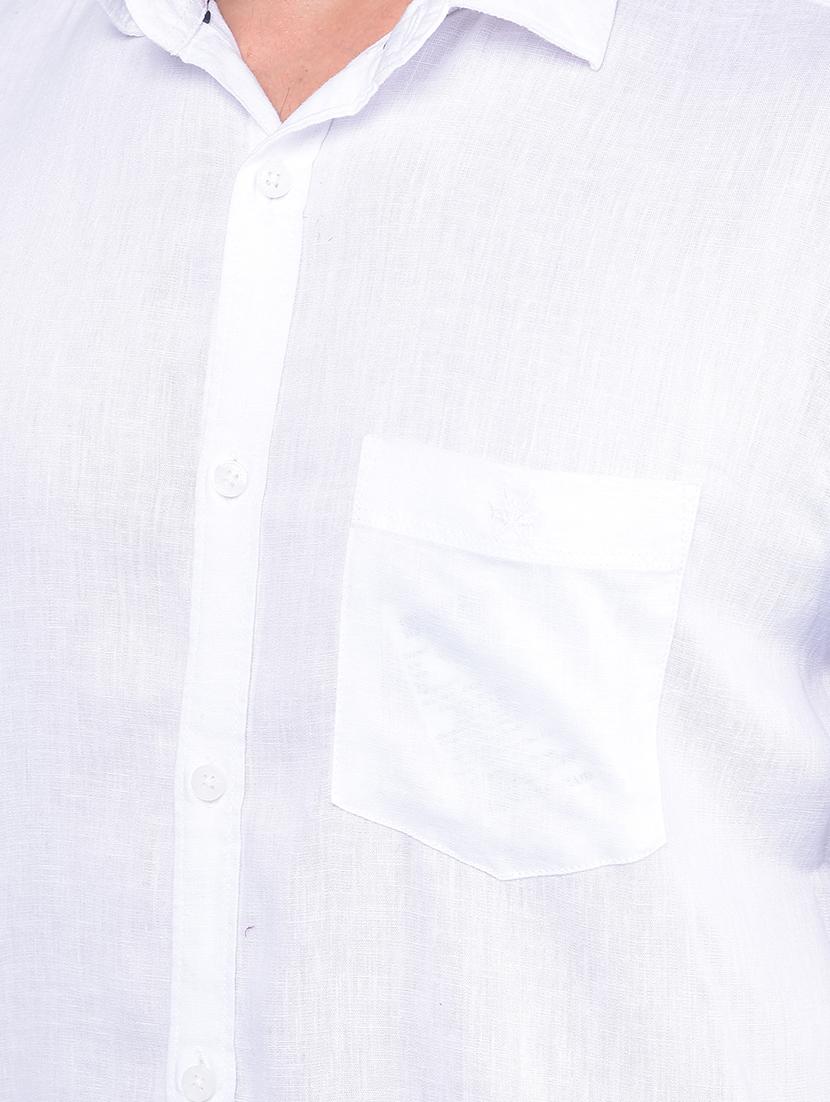 crimsoune club men white linen shirt - 21109010 - Standard Image - 4