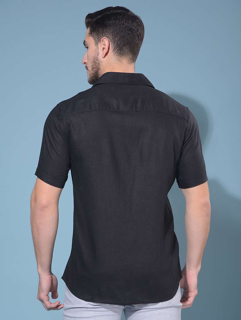 crimsoune club men's black linen shirt - 21109016 - Standard Image - 4