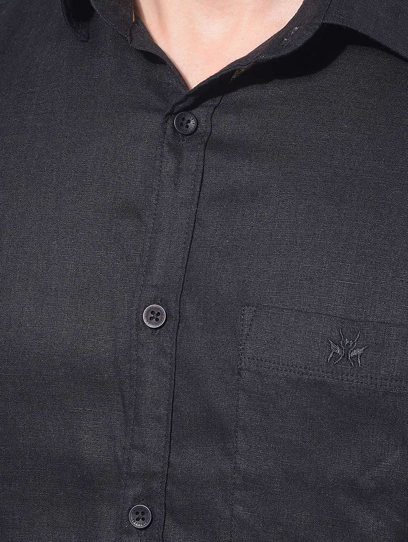 crimsoune club men's black linen shirt - 21109016 - Standard Image - 6