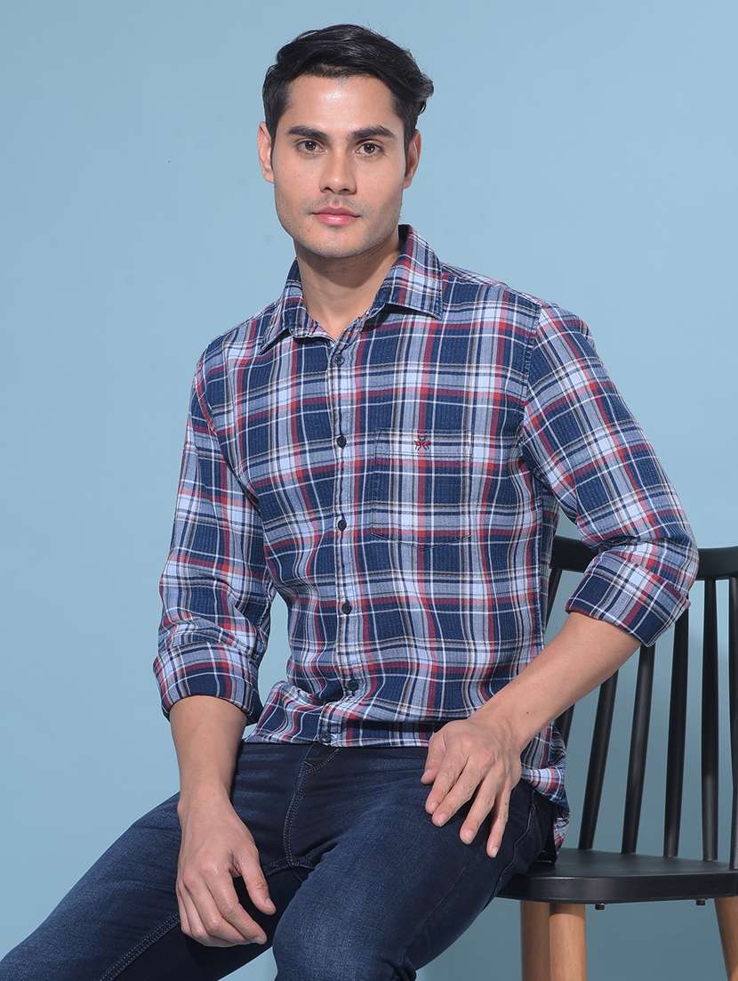 crimsoune club men's red tartan check cotton resort shirt - 21109056 - Standard Image - 1