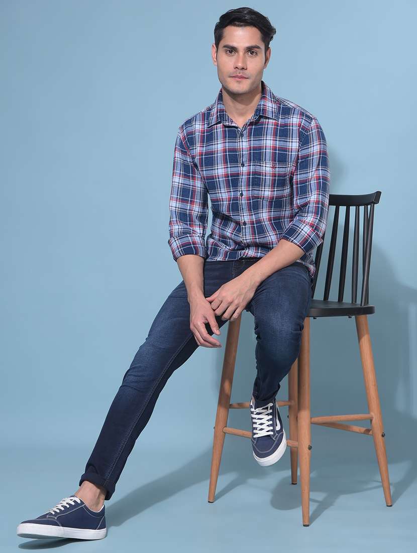 crimsoune club men's red tartan check cotton resort shirt - 21109056 - Standard Image - 4