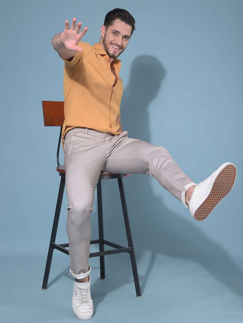 men mid rise chinos casual trouser - 21109521 -  Standard Image - 4