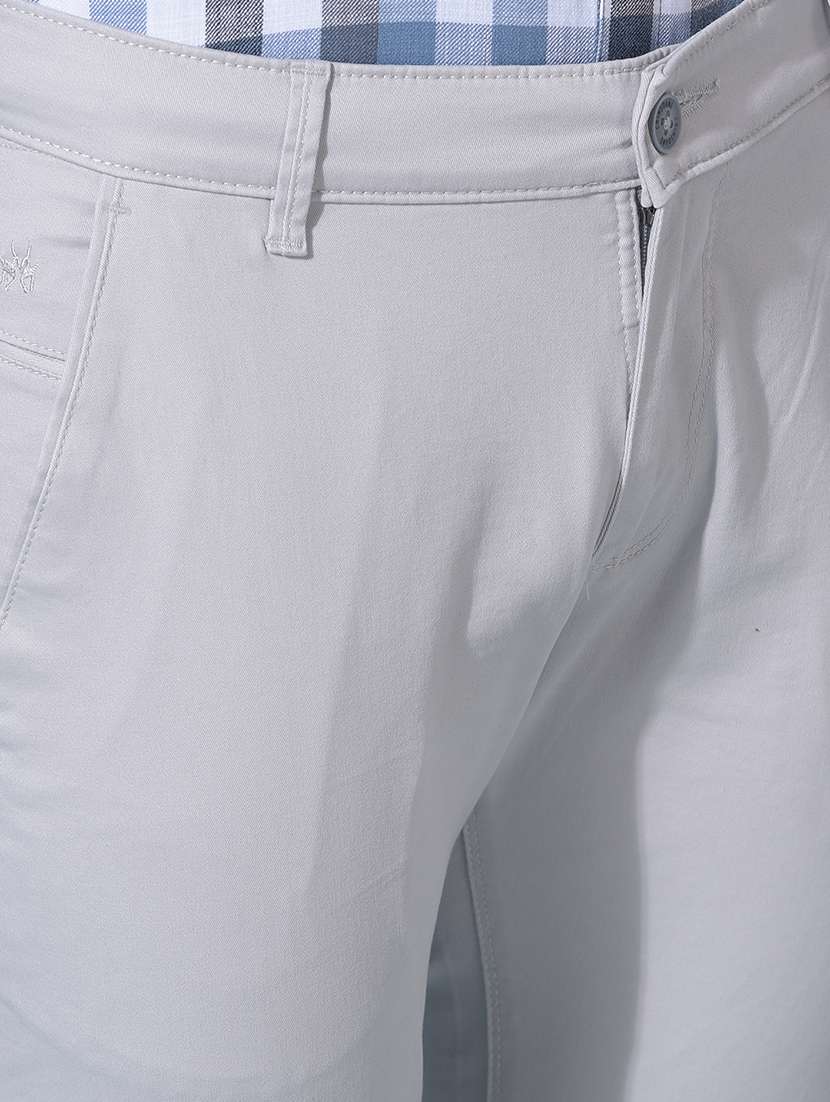 men solid grey flat front trouser - 21109598 - Standard Image - 4
