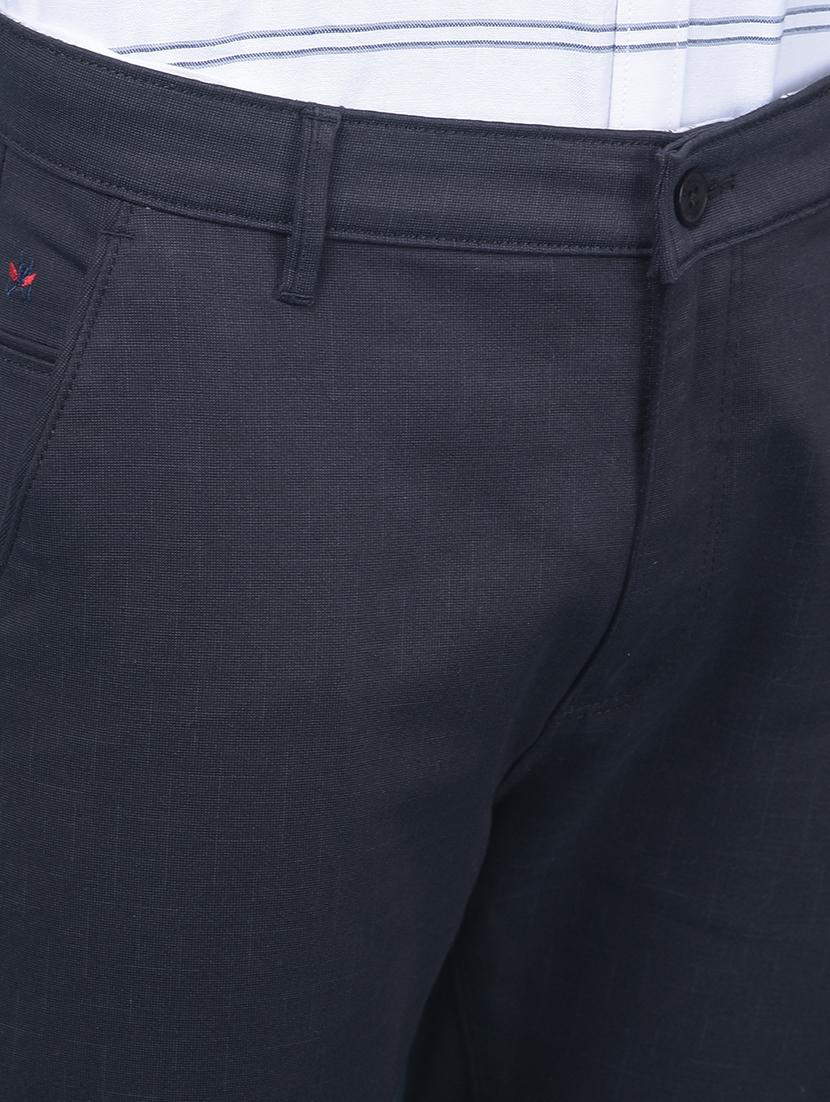 men black solid casual trouser - 21109609 - Standard Image - 4