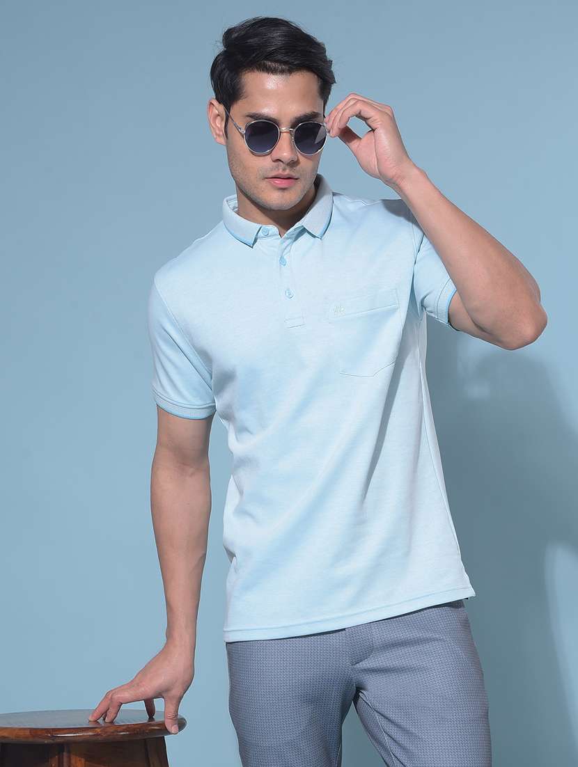 men mandarin neck solid t-shirt - 21109776 -  Standard Image - 1