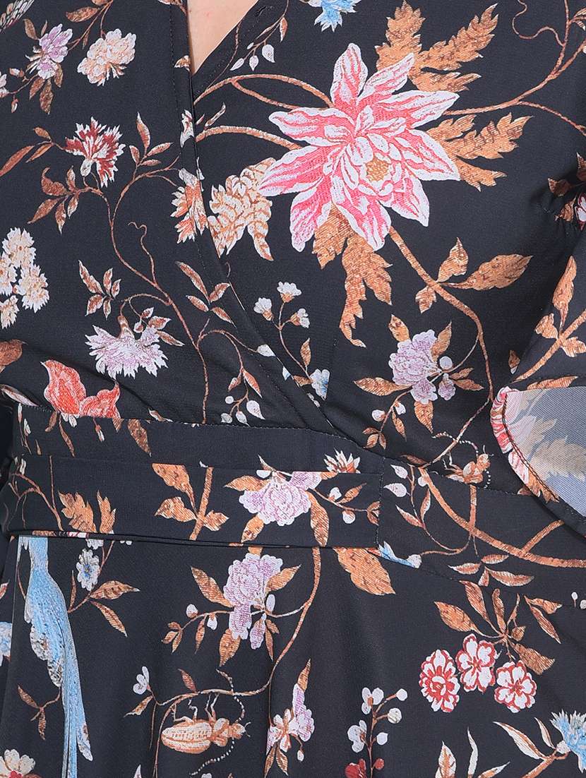 women floral print bell sleeves dress - 21109911 -  Standard Image - 6