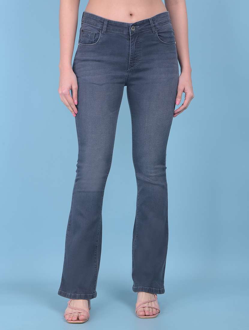 women solid plain bootcut jean