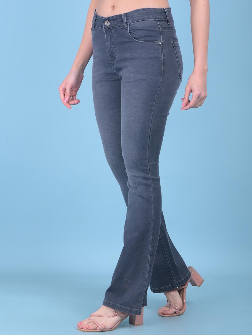 women solid plain bootcut jean - 21110023 - Standard Image - 1