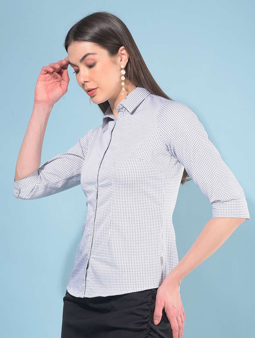 women printed collared shirt - 21110821 -  Standard Image - 1
