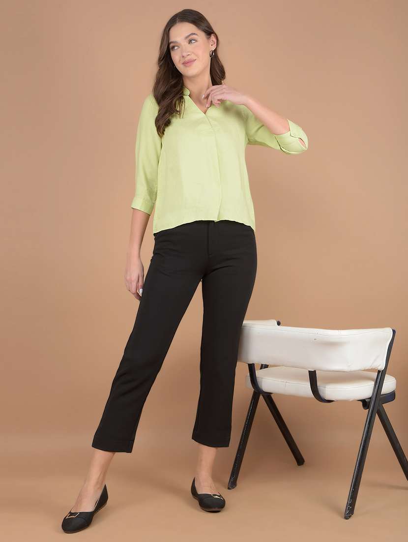 women solid ankle length cigarette pant  - 21111184 -  Standard Image - 4