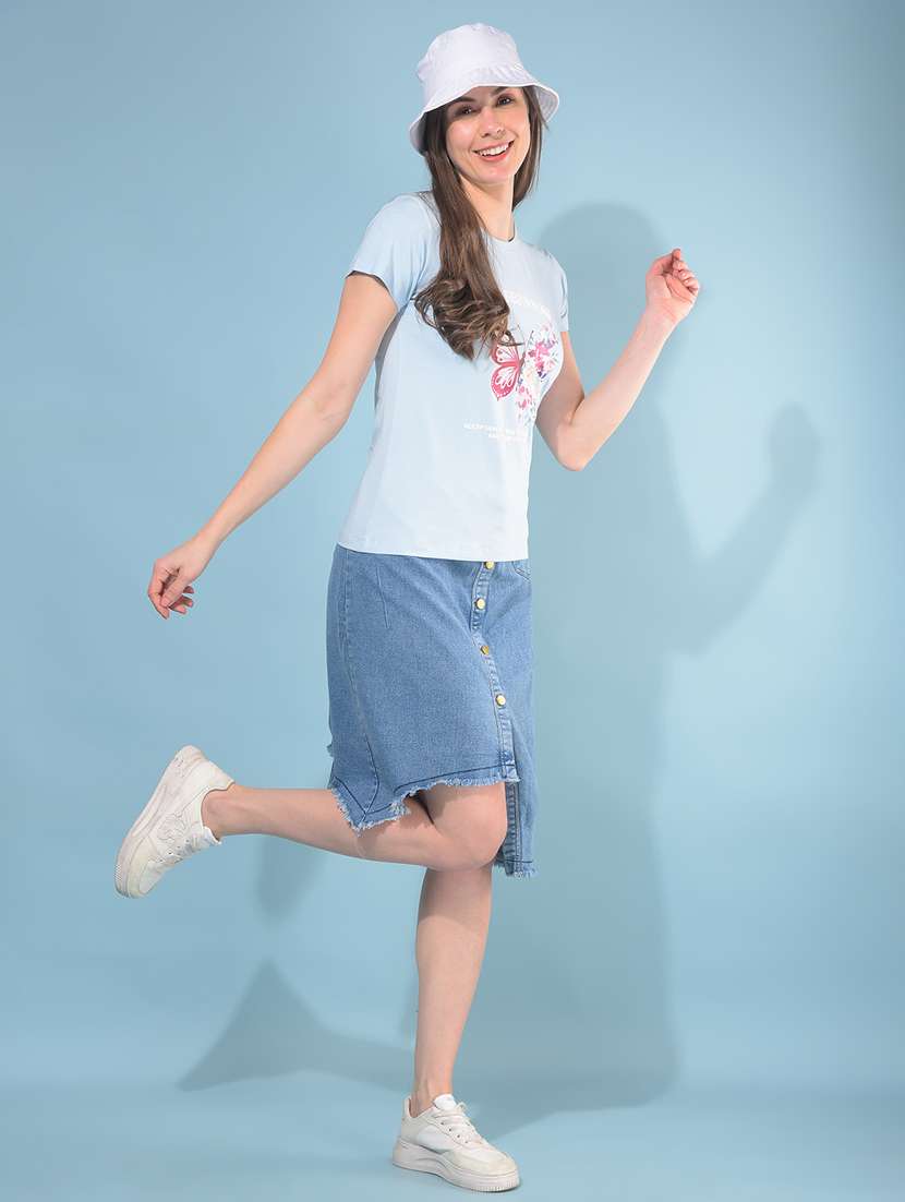 women short sleeves front print t-shirt - 21111278 - Standard Image - 4