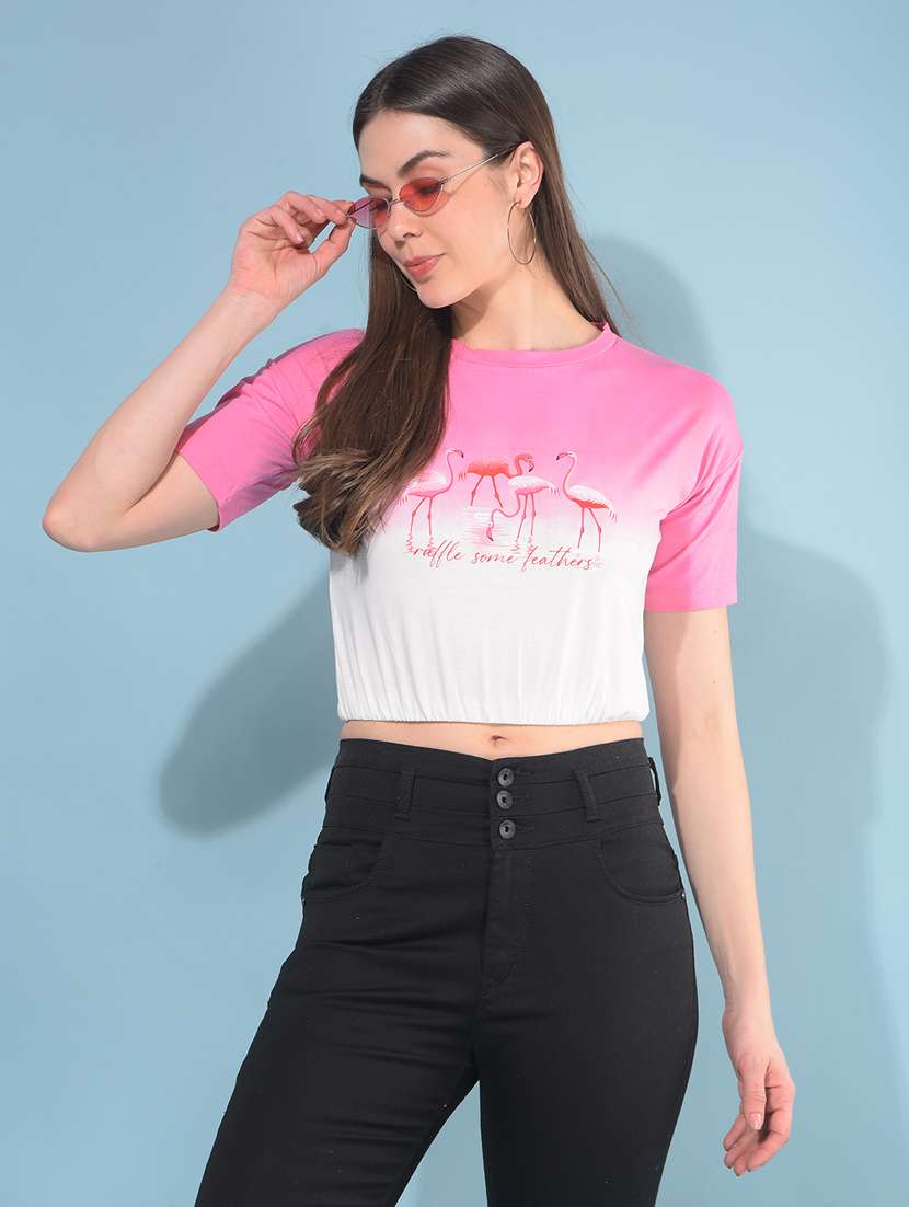women short sleeves crop t-shirt - 21111280 -  Standard Image - 1