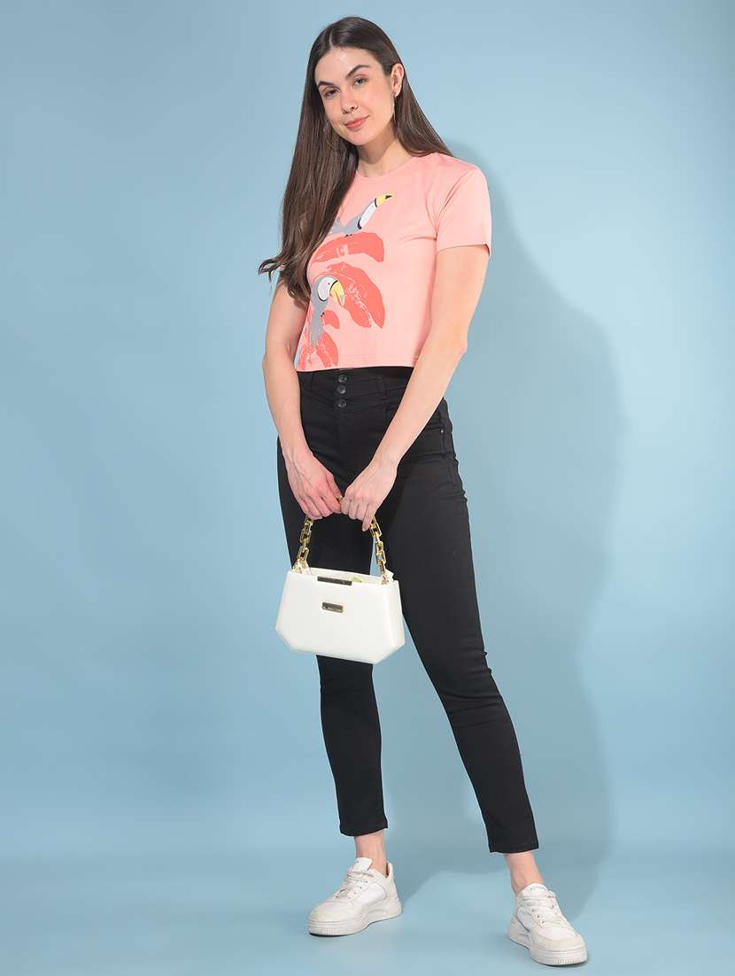 women short sleeves front print t-shirt - 21111284 -  Standard Image - 4