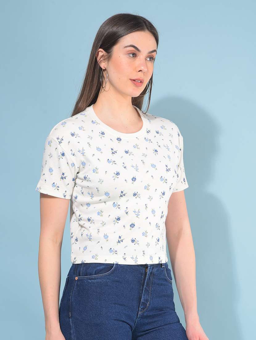 women short sleeves all over print t-shirt - 21111285 -  Standard Image - 1