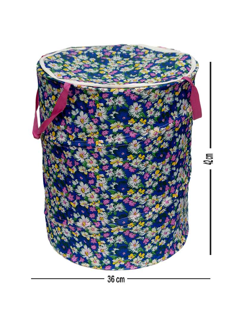 Winner Multicolor Polyester Floral Print Round Folding Laundry Bag 36 X 42 Cm - 21113264 -  Standard Image - 1