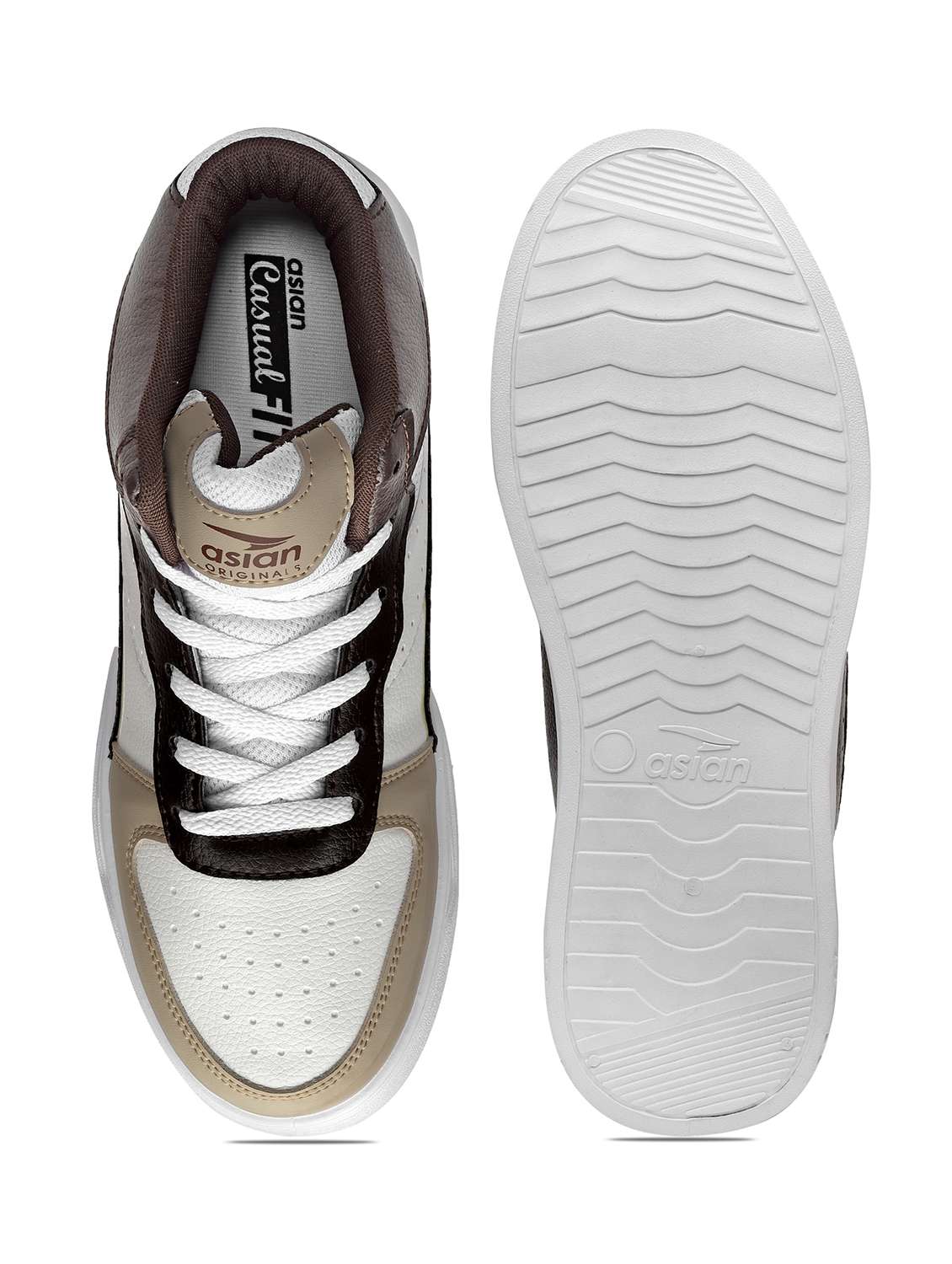 men beige lace up sneakers - 21113366 - Standard Image - 4