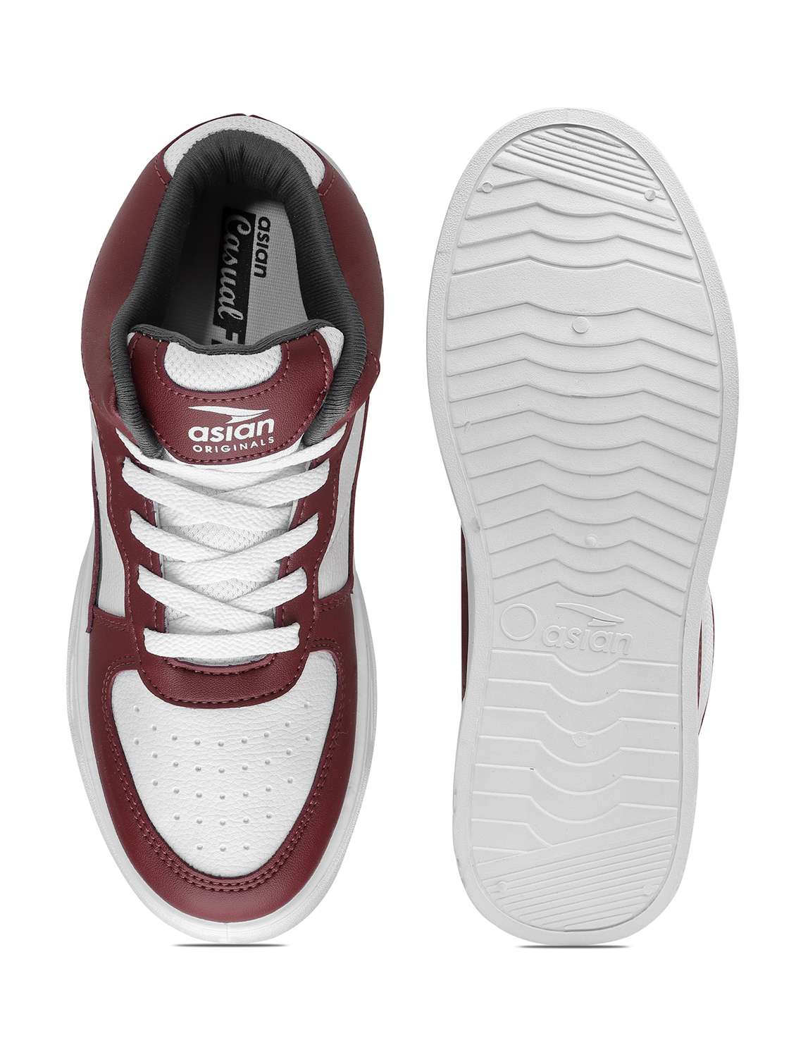 maroon lace up sneakers - 21113367 - Standard Image - 4