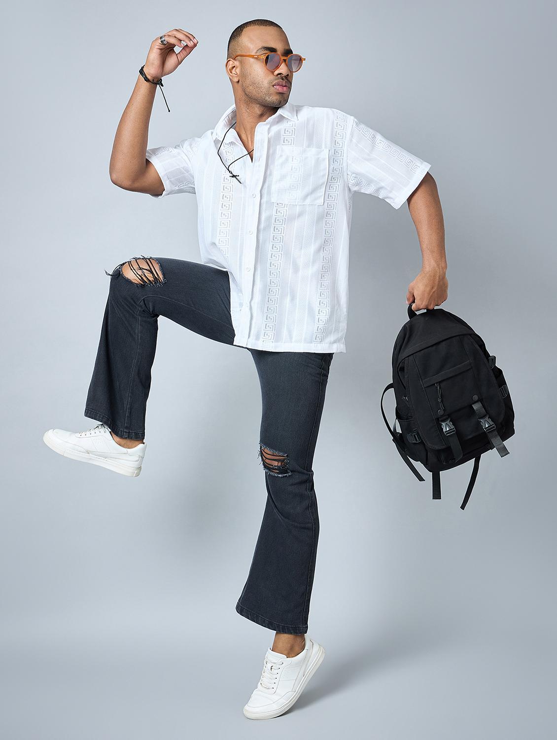half sleeve oversized fit shirt - 21113430 - Standard Image - 4
