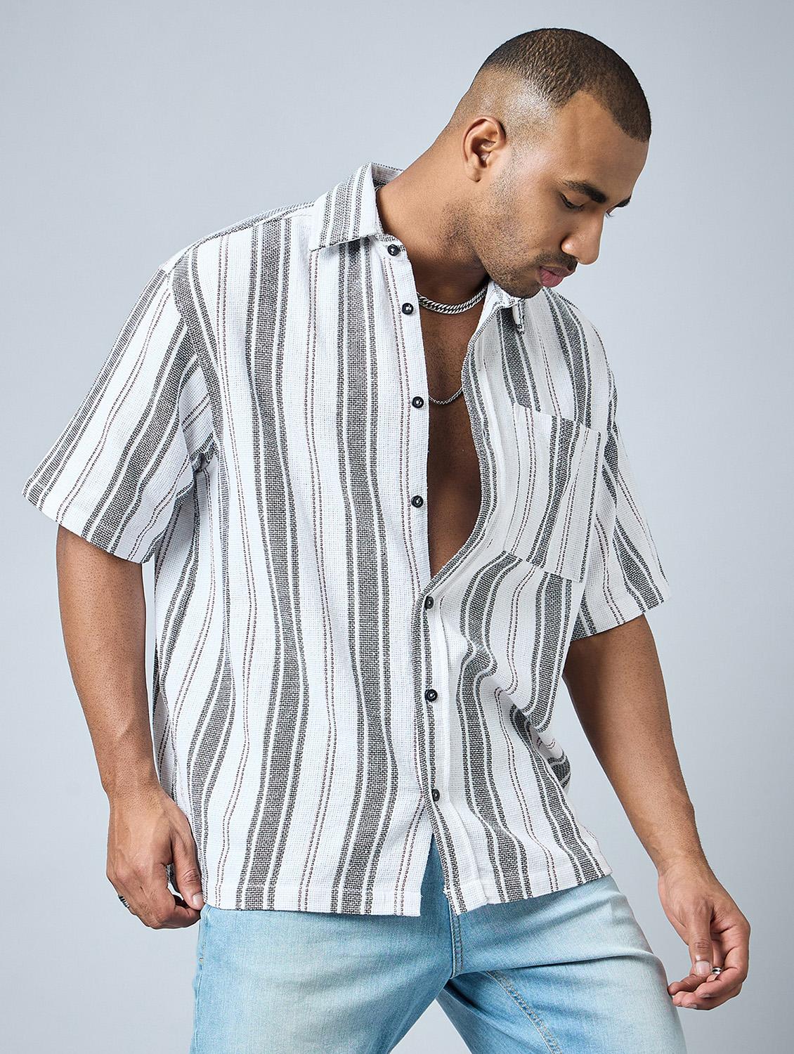 half sleeve oversized fit shirt - 21113439 -  Standard Image - 1
