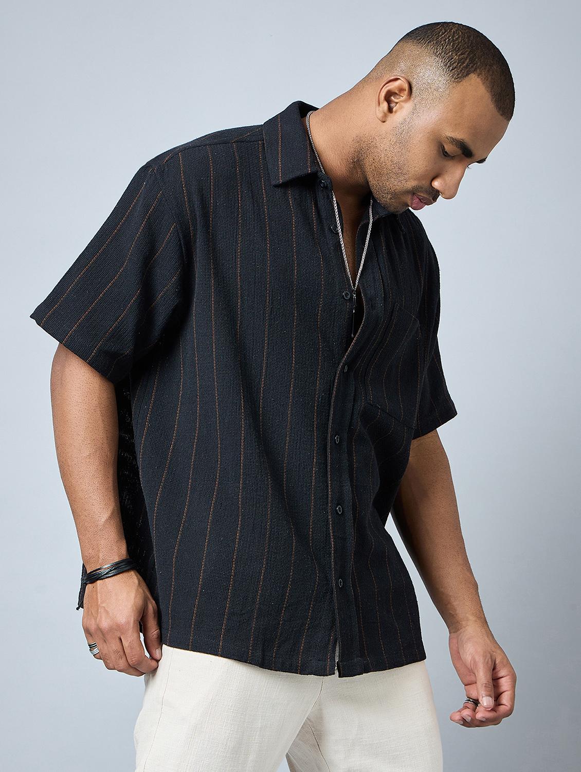 half sleeve oversized fit shirt - 21113440 -  Standard Image - 1