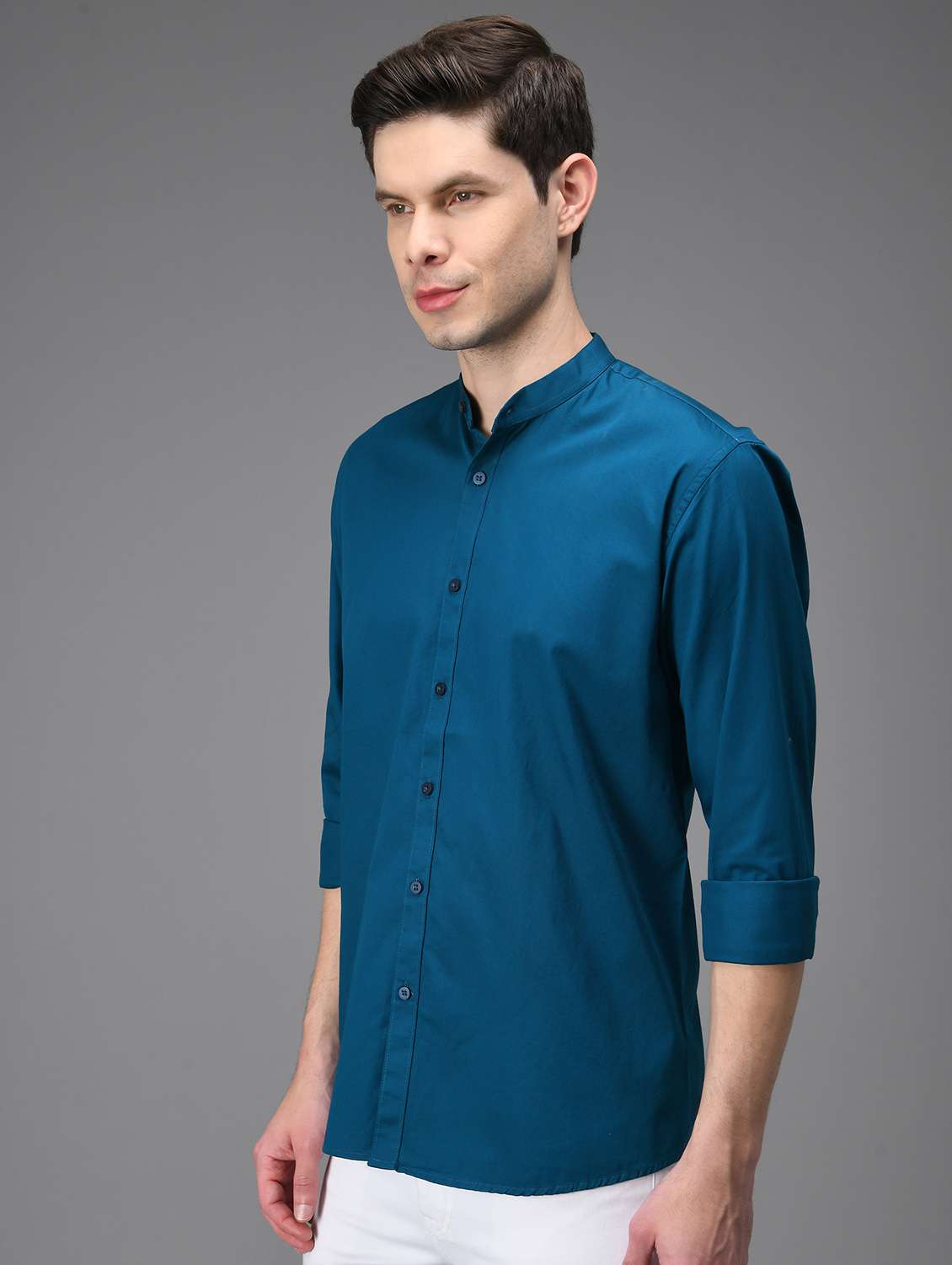 men solid long sleeve casual shirt - 21113554 -  Standard Image - 1