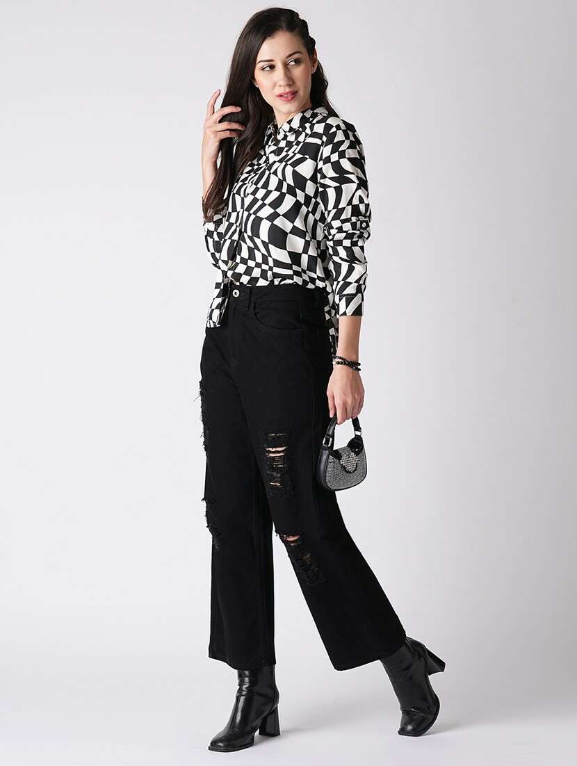 women mid rise distressed jeans - 21116233 -  Zoom Image - 0