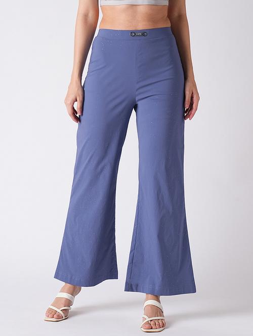 blue rayon bootcut trouser - 21116240 - Standard Image - 0