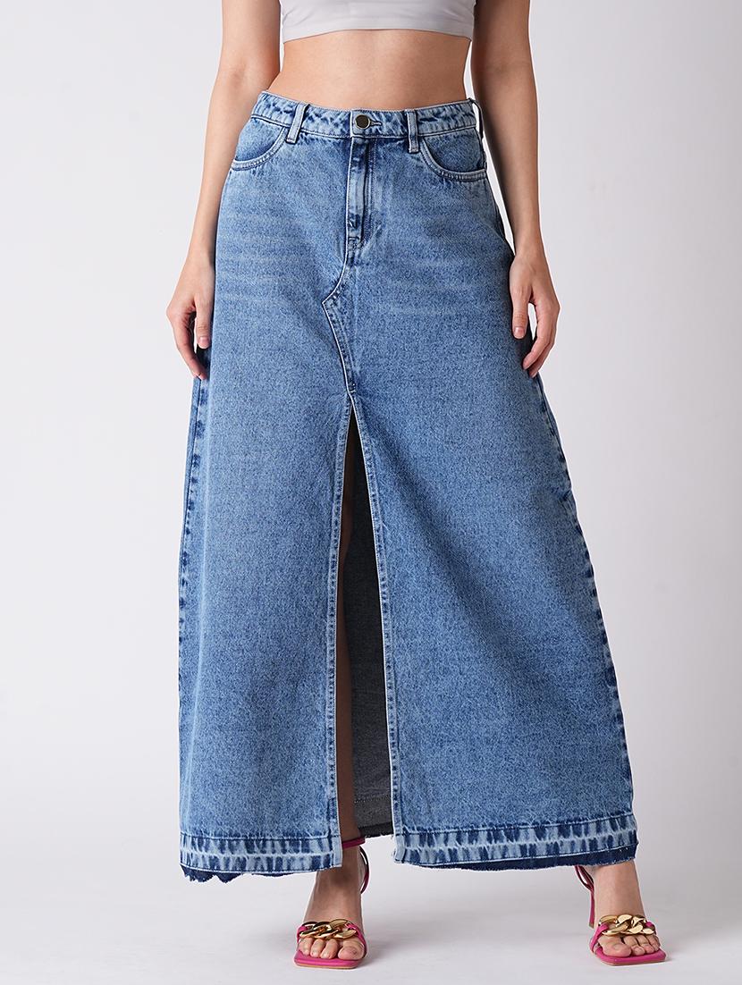 blue denim a-line skirt - 21116247 -  Zoom Image - 0