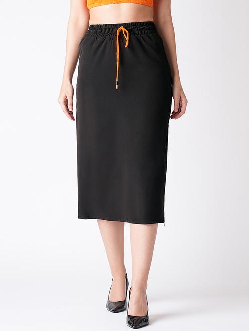 black rayon straight skirt - 21116248 - Standard Image - 0