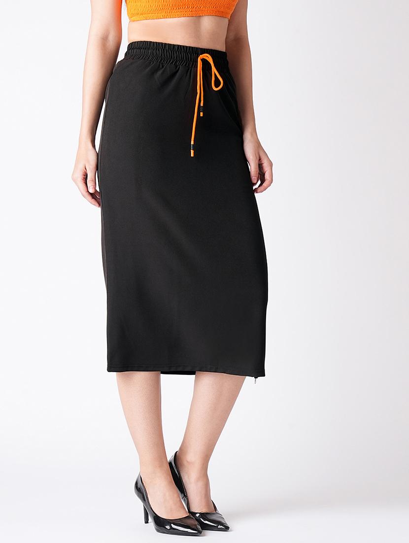 black rayon straight skirt - 21116248 -  Standard Image - 1