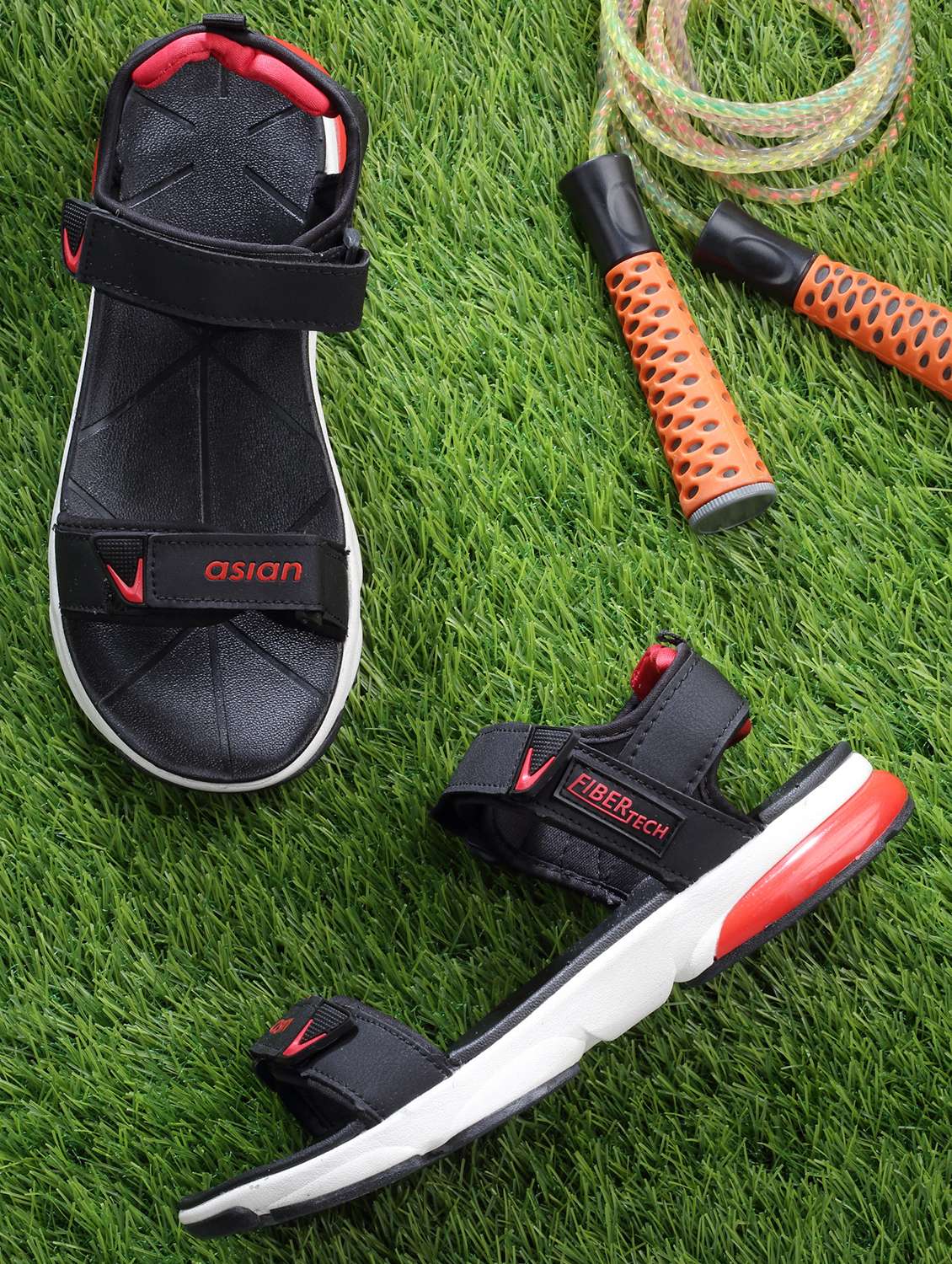 men black back strap floater - 21116355 -  Zoom Image - 0