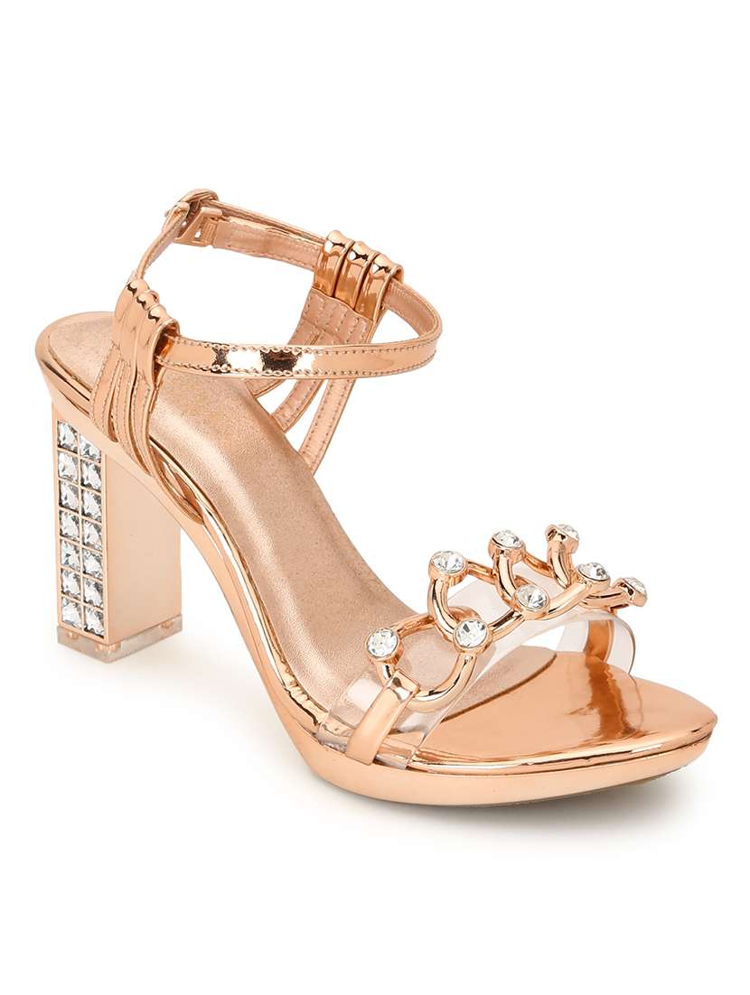 gold patent leather ankle strap sandals - 21116378 -  Standard Image - 1