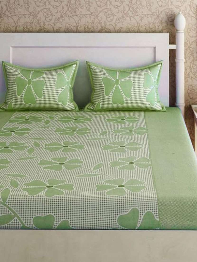 modefe polycotton printed double bedsheet with 2 pillow covers - 21116907 -  Standard Image - 1