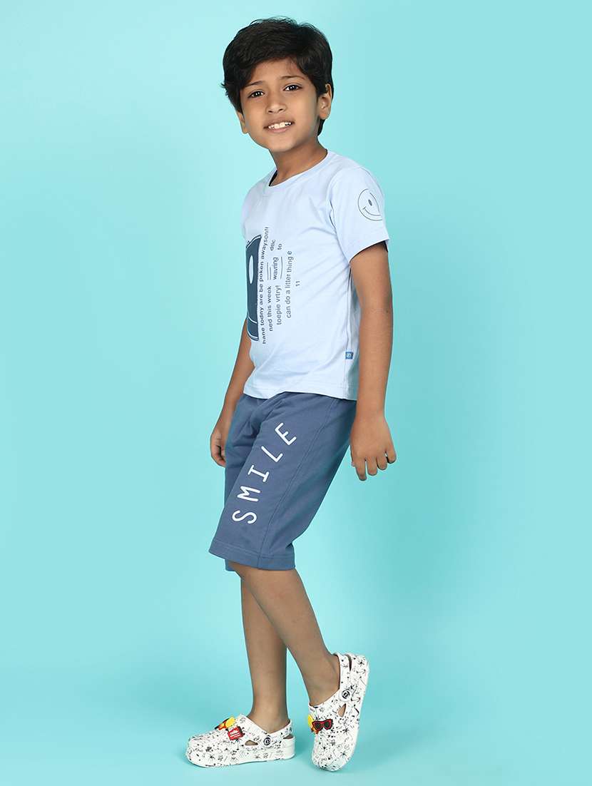 boy blue cotton short set twin set - 21128320 -  Standard Image - 1