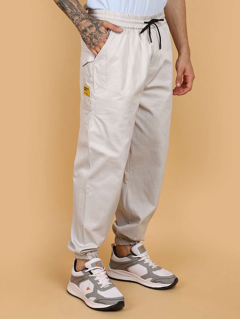 men solid mid rise jogger - 21128393 -  Standard Image - 1