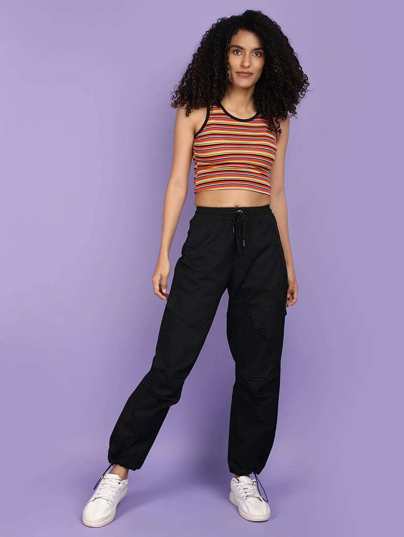 black cotton casual trouser - 21128397 - Standard Image - 4