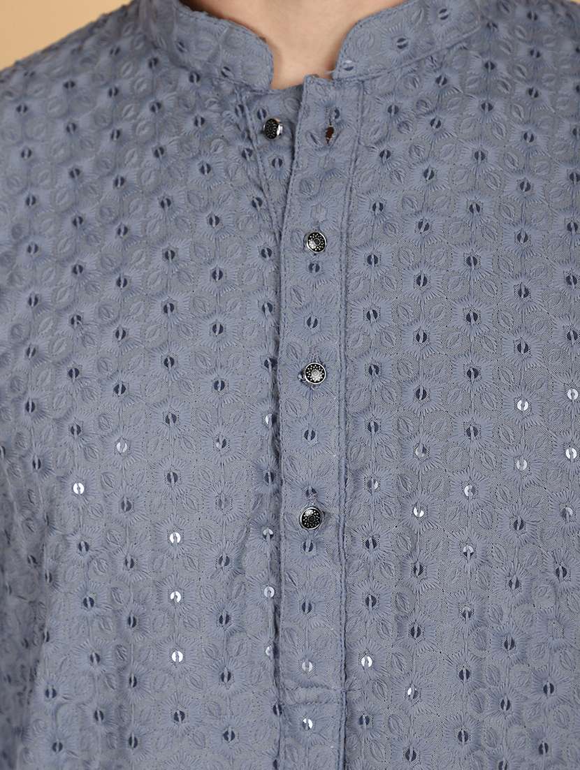 men long sleeve kurta pyjama set - 21128403 -  Standard Image - 6